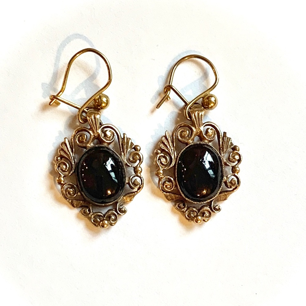 Sold: Victorian 14K Cabochon Authentic Garnet EarringsTotally gorgeous!Rare Find